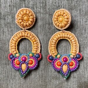 Colorful Beaded Statement Earrings